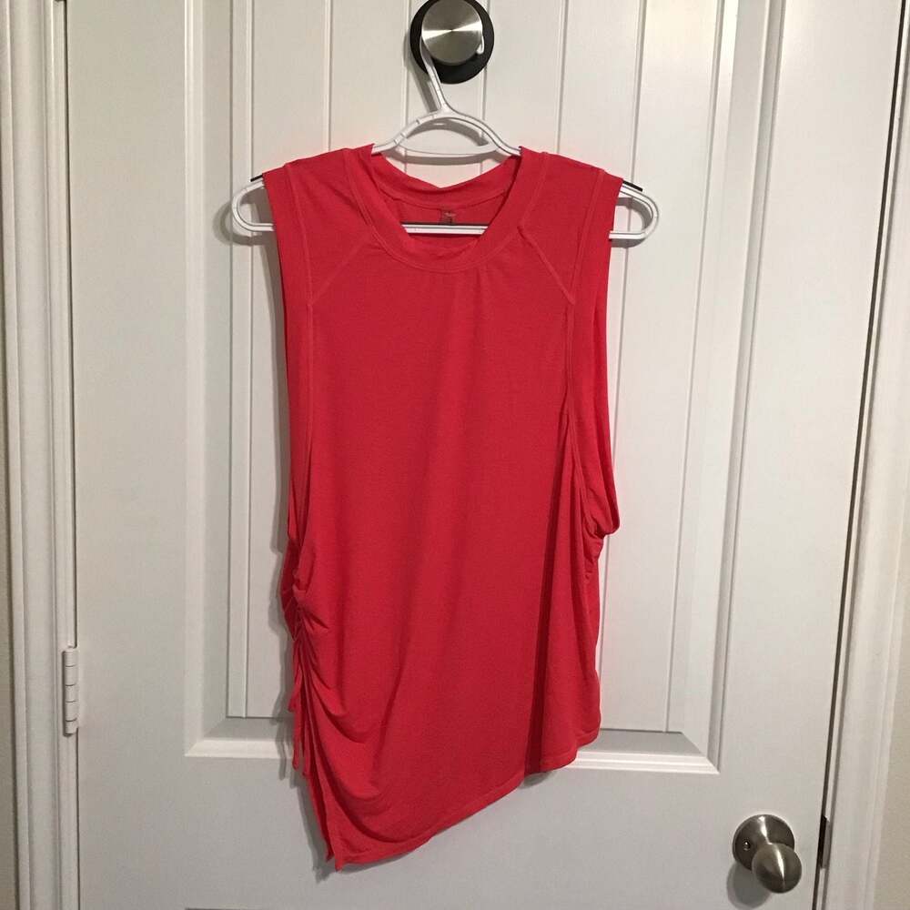 Free People Movement Tempo Tunic Ruched Side Tank Top Electric Sunset Size M - Picture 2 of 11